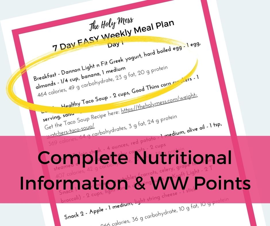 Complete Nutritional Information and WW Points